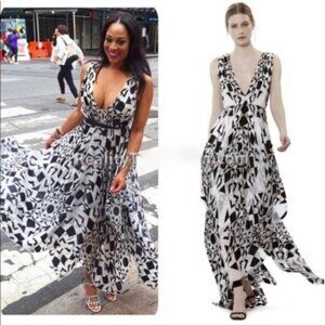 Alice + Olivia | Dresses | Alice Olivia White And Gold Maxi Dress | Poshmark